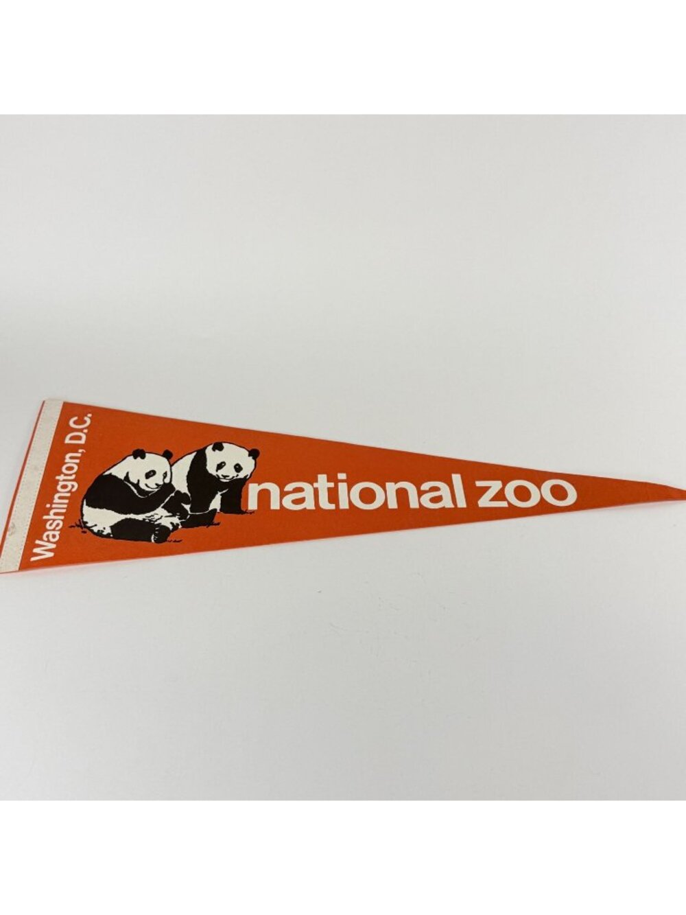 Vintage National Zoo Washington D.C. Panda Pennant 27 Inches Long Felt Orange